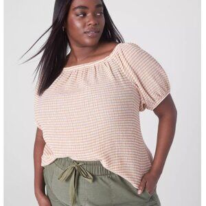 New Lane Bryant Blouson-Sleeve Convertible Off Shoulder Top Shirt - 14/16 XL